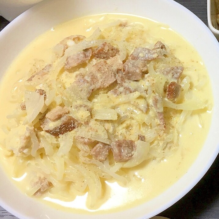 しらたきで糖質オフカルボナーラパスタ♪